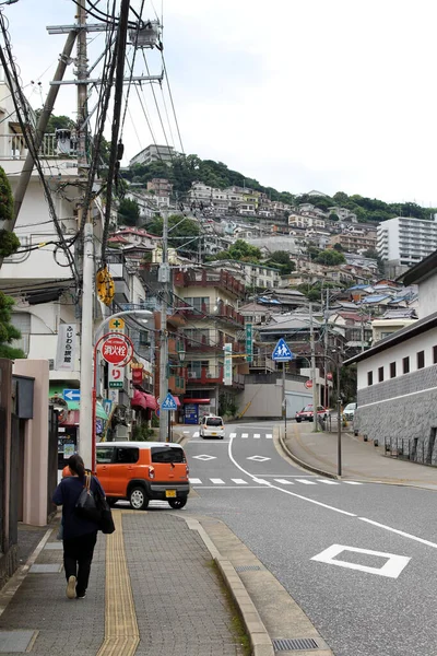 Ulica Dokoła Pagórkowaty Nagasaki Japonii Zrobione Sierpniu 2019 — Zdjęcie stockowe