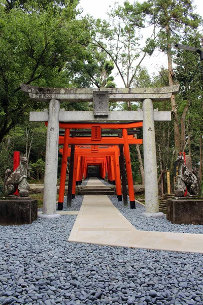 Entrada Portões Torii Inari Jinja Santuário Suwa Nagasaki Tomado Agosto — Fotografia de Stock