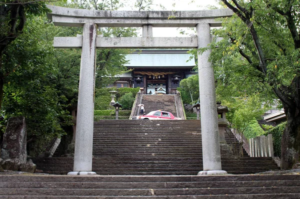 Таксі Біля Вхідних Воріт Храму Сува Нагасакі Прийнято Серпні 2019 — стокове фото