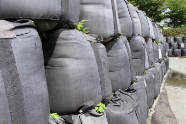 Kumamoto Kalesi 'nin etrafındaki kum torbaları sanırım. Ağustos 2019 'da çekildi..