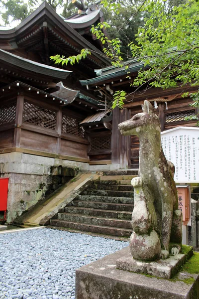Άγαλμα Αλεπούς Kitsune Της Inari Jinja Γύρω Από Suwa Shrine — Φωτογραφία Αρχείου