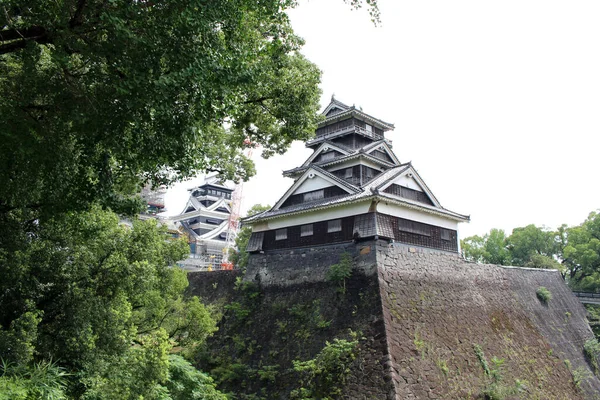 Toren Van Het Kasteel Van Kumamoto Zijn Basis Genomen Augustus — Stockfoto