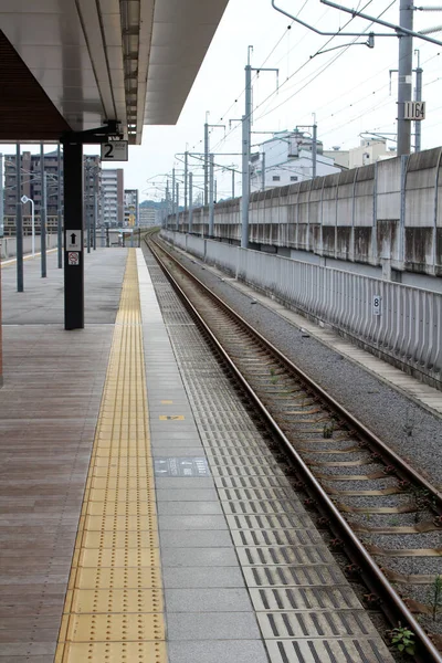 Piattaforma Della Stazione Kami Kumamoto Kumamoto Preso Agosto 2019 — Foto Stock