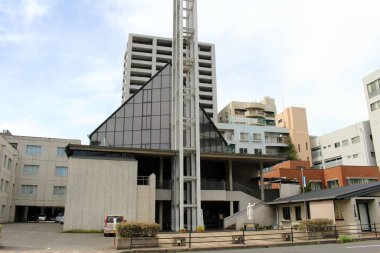 Kagoshima, Japonya 'daki Aziz Francis Xavier Katedrali. Ağustos 2019 'da çekildi..