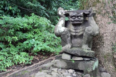 Kagoshima 'daki Terukuni Jinja Tapınağı' ndaki Japon oni heykeli..