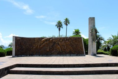 Francis Xavier 'in heykeli, Gionnosu Park' ta Japonya 'ya ilk varış noktasında Kagoshima' da. Ağustos 2019 'da çekildi..