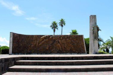 Francis Xavier 'in heykeli, Gionnosu Park' ta Japonya 'ya ilk varış noktasında Kagoshima' da. Ağustos 2019 'da çekildi..