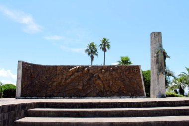 Francis Xavier 'in heykeli, Gionnosu Park' ta Japonya 'ya ilk varış noktasında Kagoshima' da. Ağustos 2019 'da çekildi..