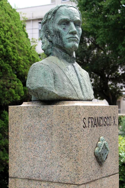 Una Vista Cerca Estatua Francisco Javier Kagoshima Tomado Agosto 2019 — Foto de Stock