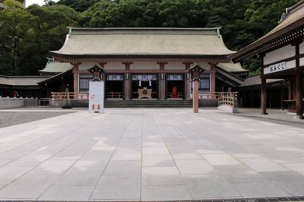 Templo Principal Del Santuario Terukuni Jinja Kagoshima Tomado Agosto 2019 — Foto de Stock