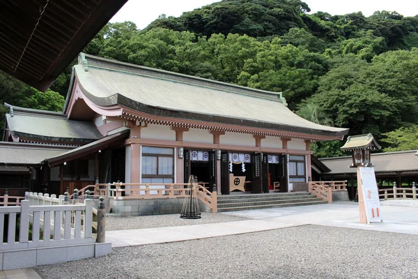 Hlavní Chrám Svatyně Terukuni Jinja Kagošimě Pořízeno Srpnu 2019 — Stock fotografie