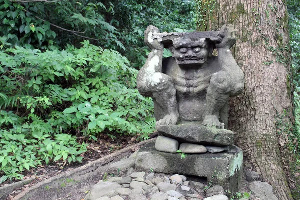 Japońska Posąg Oni Wokół Terukuni Jinja Sanktuarium Kagoshima — Zdjęcie stockowe