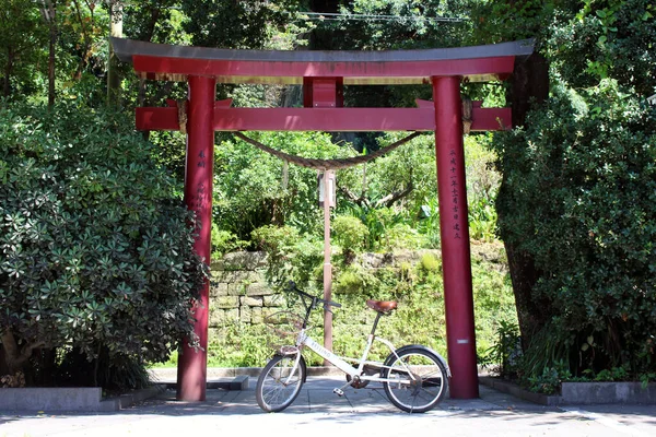 Porta Torii Rossa Sacrario Yasaka Vicino Parco Tagayama Kagoshima Preso — Foto Stock