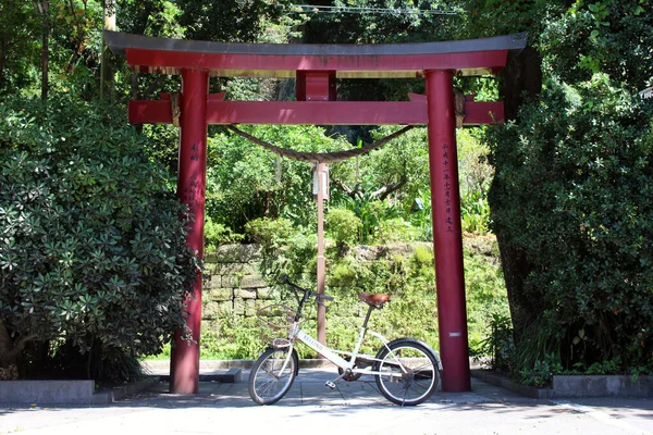 Porta Torii Rossa Sacrario Yasaka Vicino Parco Tagayama Kagoshima Preso — Foto Stock