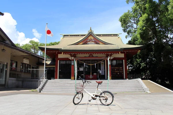 Вигляд Велосипед Святині Ясаки Поруч Парком Тагаяма Каґосімі Прийнято Серпні — стокове фото