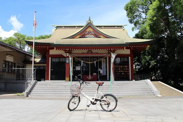 Vista Perto Bicicleta Santuário Yasaka Lado Parque Tagayama Kagoshima Tomado — Fotografia de Stock