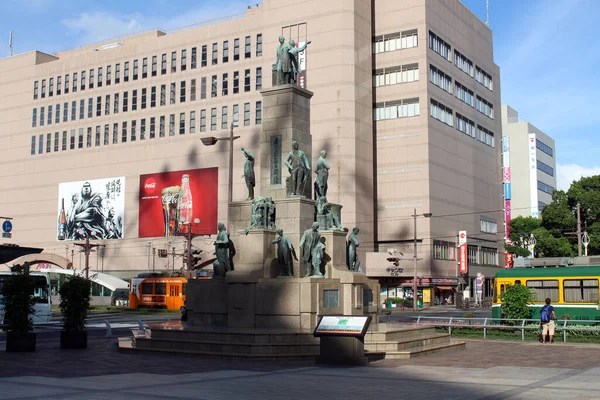 Estatuas Alrededor Amu Plaza Kagoshima Verano Tomado Agosto 2019 —  Fotos de Stock