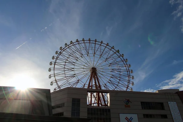 Rueda Ferris Amuran Amu Plaza Kagoshima Horario Verano Tomado Agosto — Foto de Stock