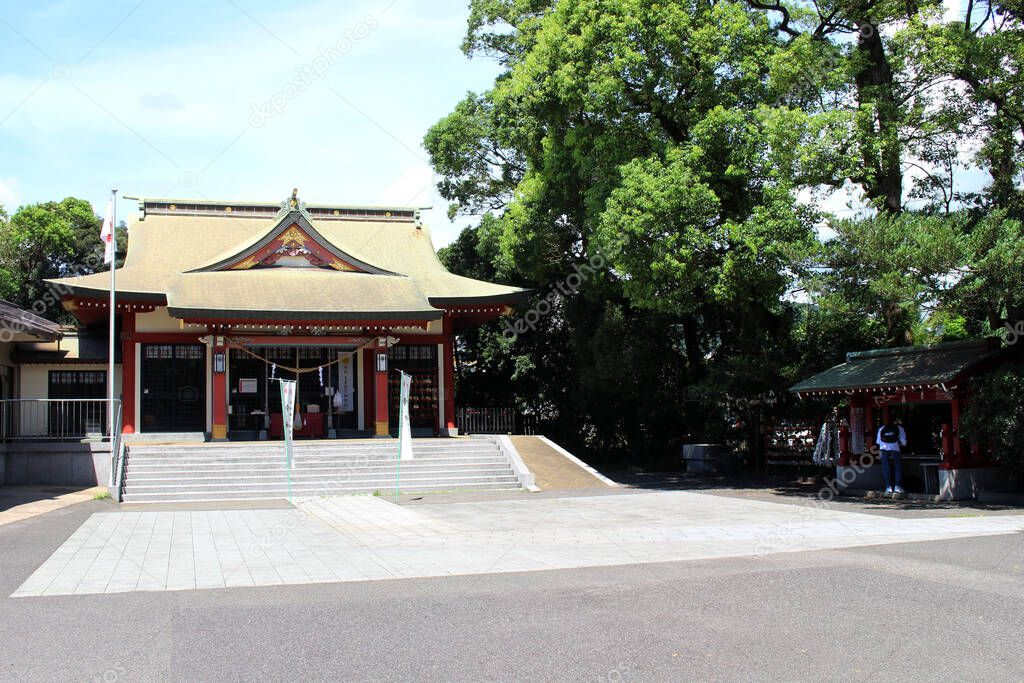Yasaka Shrine next to Tagayama Park in Kagoshima. Taken in August 2019.