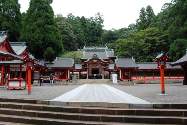 Kagoshima 'daki Kirishima Jingu Tapınağı. Ağustos 2019 'da çekildi..