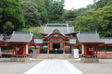 Kagoshima 'daki Kirishima Jingu Tapınağı. Ağustos 2019 'da çekildi..