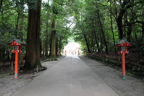 Het Invoeren Van Belangrijkste Tempel Van Kirishima Jingu Shrine Kagoshima — Stockfoto