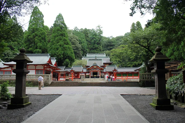 Alrededor Del Templo Principal Del Santuario Kirishima Jingu Kagoshima Tomado — Foto de Stock