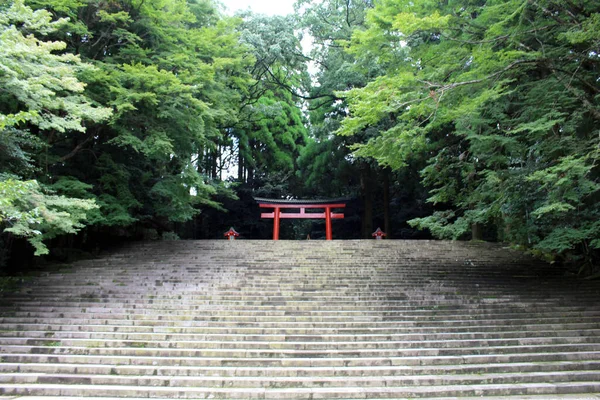 Entrando Nel Tempio Principale Del Santuario Kirishima Jingu Kagoshima Preso — Foto Stock