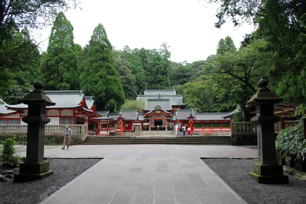 Kolem Hlavního Chrámu Svatyně Kirishima Jingu Kagošimě Pořízeno Srpnu 2019 — Stock fotografie