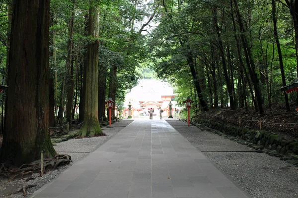 Entrando Nel Tempio Principale Del Santuario Kirishima Jingu Kagoshima Preso — Foto Stock