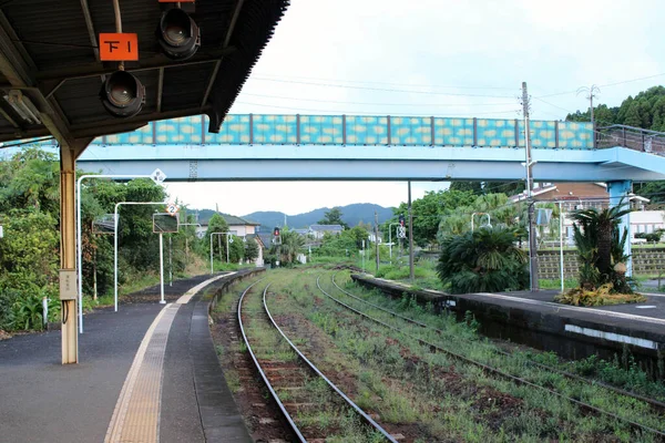 Intorno Alla Piattaforma Della Stazione Aoshima Miyazaki Preso Agosto 2019 — Foto Stock