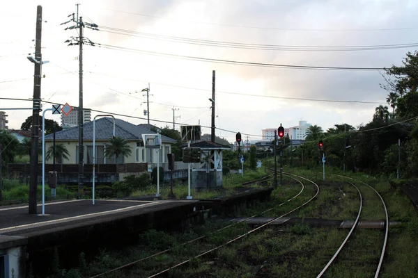 Miyazaki Aoshima Állomás Peronja Körül Készült 2019 Augusztus — Stock Fotó