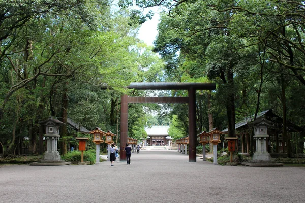 Torii Porten Till Huvudtemplet Miyazaki Jingu Helgedom Tagen Augusti 2019 — Stockfoto