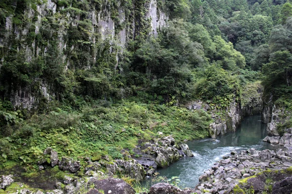Река Бирюза Вокруг Ущелья Такачихо Миядзаки Взято Августе 2019 Года — стоковое фото