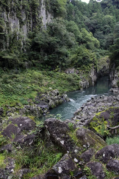 Rio Turquesa Torno Takachiho Gorge Miyazaki Tomado Agosto 2019 — Fotografia de Stock