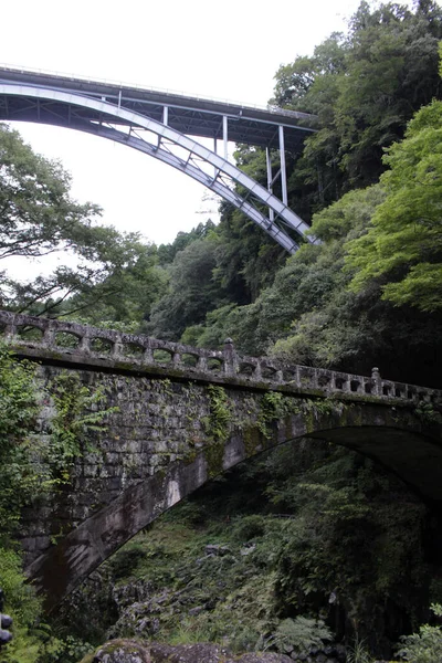 Miyazaki Deki Takachiho Boğazı Çevresindeki Eski Modern Köprü Ağustos 2019 — Stok fotoğraf