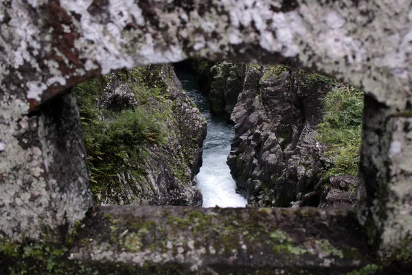 Com Vista Para Rio Partir Ponte Velha Takachiho Gorge Miyazaki — Fotografia de Stock