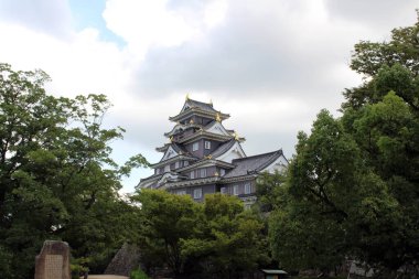 Okayama-jo 'nun tepesi ya da Japonya' nın Okayama Kalesi. Eylül 2019 'da çekildi..
