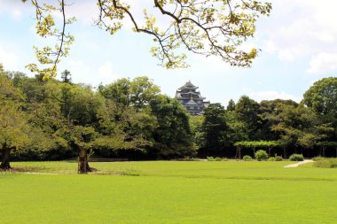 Arka planda Okayama Korakuen Bahçesi ve Kale var. Eylül 2019 'da çekildi..