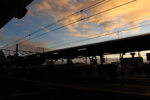 Golden Morning Matahari Terbit Stasiun Nobeoka Prefektur Miyazaki Diambil Pada — Stok Foto