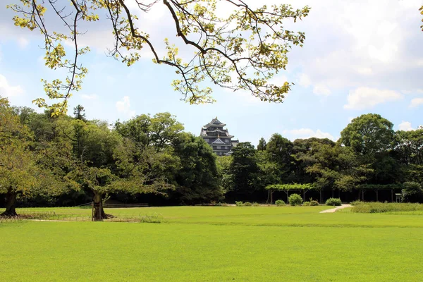 Okayama Korakuen Garden Castello Come Sfondo Preso Settembre 2019 — Foto Stock