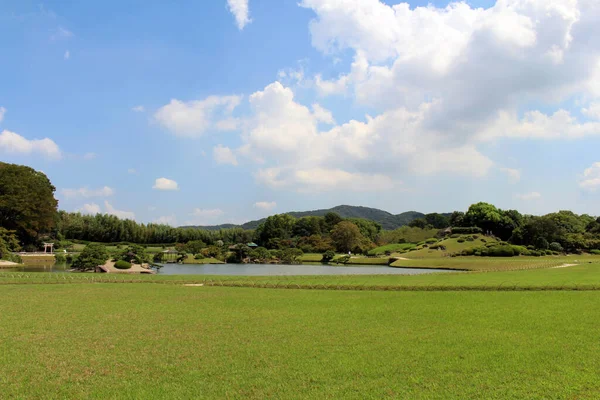 Paisaje Horizontal Del Jardín Okayama Korakuen Tomado Septiembre 2019 — Foto de Stock