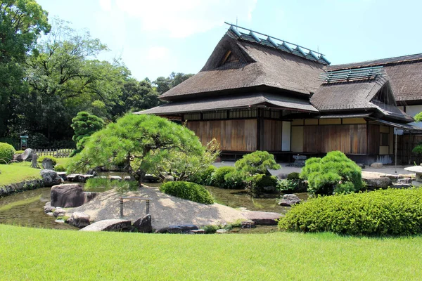 Kakumei Kan Ξενώνας Μέσα Okayama Korakuen Κήπος Λήφθηκε Τον Σεπτέμβριο — Φωτογραφία Αρχείου