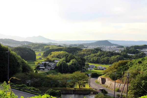 Zonas Verdes Arrozales Pueblos Viviendas Asuka Nara Japón Tomado Septiembre — Foto de Stock