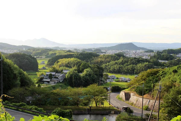 Zonas Verdes Arrozales Pueblos Viviendas Asuka Nara Japón Tomado Septiembre —  Fotos de Stock