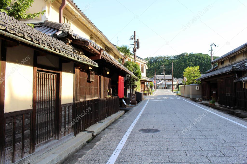 Old house or shop around old town Oka of Asuka, Japan. Taken in September 2019.