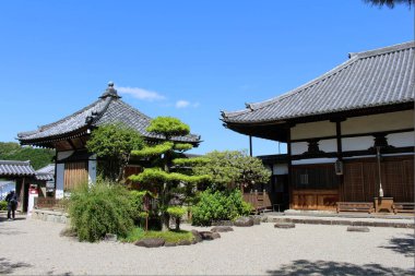 Asuka 'daki Asukadera Tapınağı' nın ana tapınağı. Eylül 2019 'da çekildi..