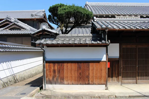 Parete Legno Porta Della Casa Tradizionale Nel Villaggio Asuka Nara — Foto Stock