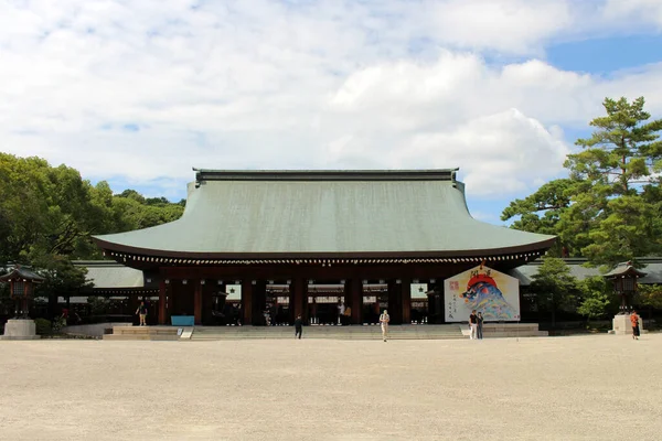 Targa Gigante Legno Raffigurante Cinghiale Maiale Kashihara Jingu Preso Settembre — Foto Stock