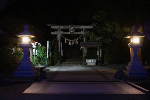 Eingangstor Des Asukaza Jinja Schreins Asuka Der Nacht Aufnahme September — Stockfoto